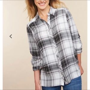 Motherhood Maternity plaid side access nursing top